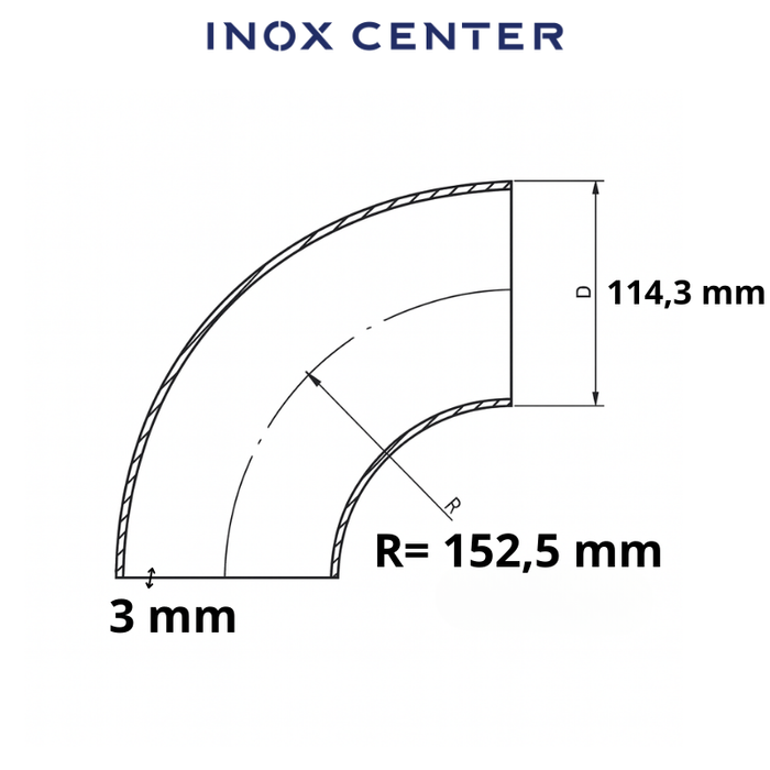 Cevni lok 90° varilni 114,3x3 AISI 304 2 Cevni lok 90° varilni 114,3x3 AISI 304 - slika 2