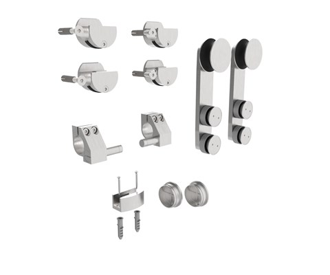 Okovje za steklena drsna vrata 8-12mm INOX AISI 304, komplet brez cevi,max120 kg 2 Okovje za steklena drsna vrata 8-12mm INOX AISI 304, komplet brez cevi,max120 kg - slika 2