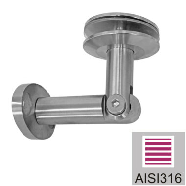 nosilec za nadstrešek ZID-STEKLO INOX 316L M12 brušen