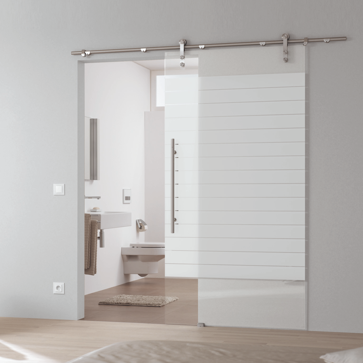 Okovje za steklena drsna vrata 8-12mm INOX AISI 304, komplet brez cevi,max120 kg 3 Okovje za steklena drsna vrata 8-12mm INOX AISI 304, komplet brez cevi,max120 kg - slika 3
