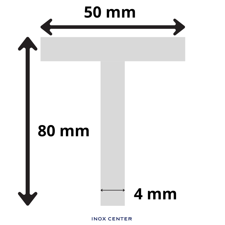 T-profil 80x50x4 AlMgSi0,5 ekstrudiran 2 T-profil 80x50x4 AlMgSi0,5 ekstrudiran - slika 2