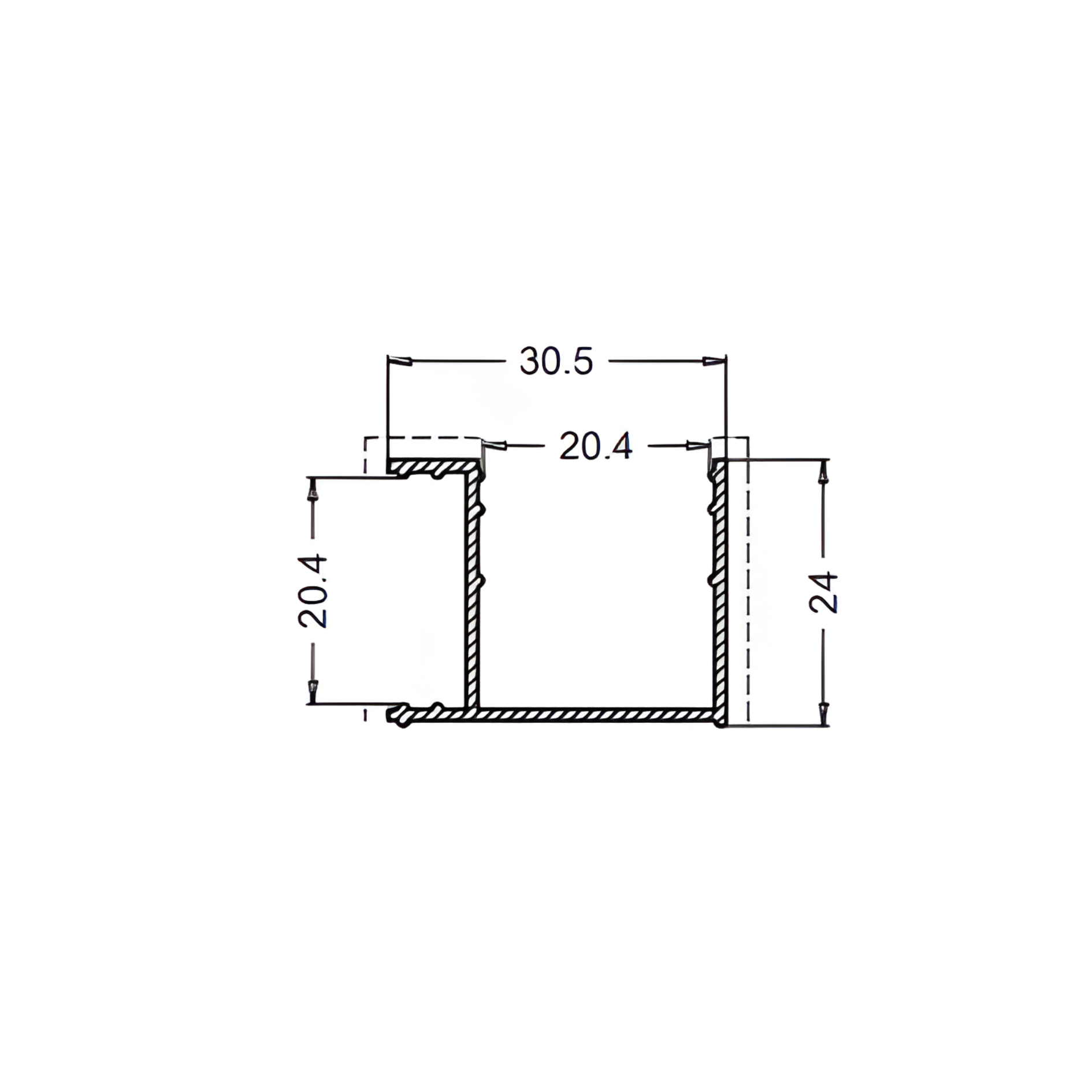ADP. profil Aluminij R7016 antrtacit/metalik za cev šir. 20 mm 2 ADP. profil Aluminij R7016 antrtacit/metalik za cev šir. 20 mm - slika 2