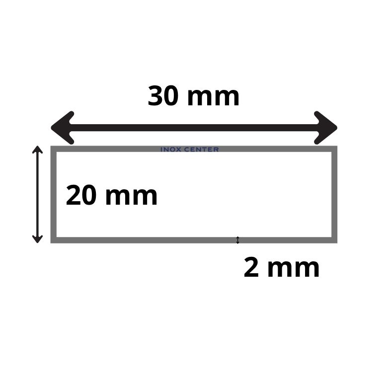 cev pravokotna 30x20x2 AlMgSi0,5 ekstrudirana 2 cev pravokotna 30x20x2 AlMgSi0,5 ekstrudirana - slika 2